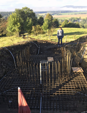 Výztuž základové desky a stěny 1. NP