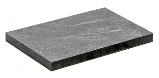 Plastický povrch s dekorem břidlice. Formování povrchu je provedeno při lisování šablonou, jejíž profil odpovídá požadované 3D struktuře.