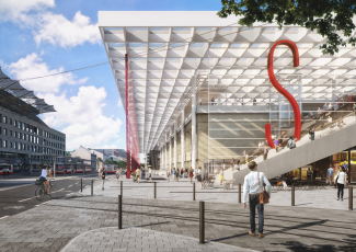 Nový Terminál Smíchov, návrh: A69 – architekti, vizualizace: DOUSEK-ZABORSKY.com