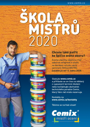 Nový ročník Školy mistrů Cemix začíná v lednu