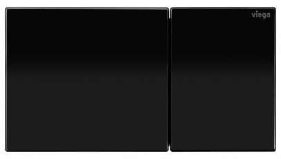 Designová ovládací deska pro "vzdálené splachování" Viega Visign for More 200 ve verzi z kvalitního tvrzeného bezpečnostního skla v barvě temně černá