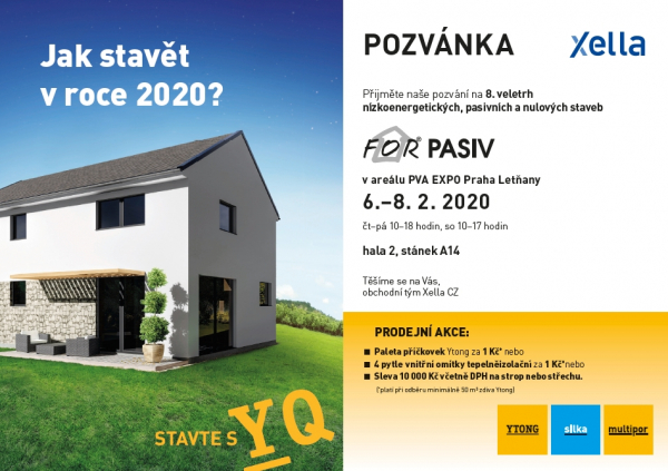 Xella ukáže na výstavě FOR PASIV kompletní řešení pasivních a nulových staveb