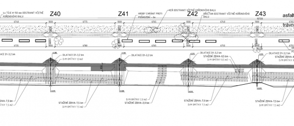 Obr. 2: Tvar konstrukce na západní straně