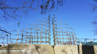 Obr. 8: Armatura sloupku západní strany zdi