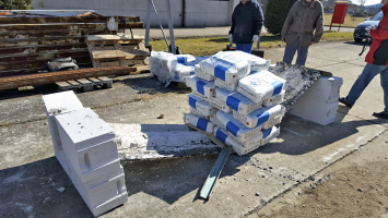 Obr. 8: Vyčerpání únosnosti – pád při zatížení 575 kg