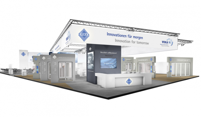Vizualizace stánku firmy VEKA na veletrhu Fensterbau Frontale 2020