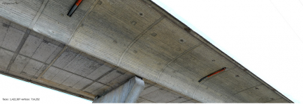 Obr. 6: Vygenerovaný 3D model mostu pomocí fotogrammetrie