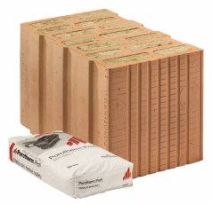 Porotherm TB Profi 44 a tenkovrstvá malta Porotherm Profi