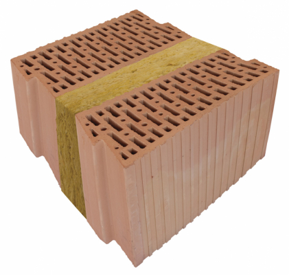 Zdivo z akustických cihel HELUZ AKU Z 17,5 broušená můžeme využít jako dvouvrstvou konstrukci v nosných akusticky dělicích stěnách řadových rodinných domů a rodinných dvojdomů