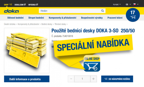 Pro start letošní stavební sezóny Doka připravila omezenou nabídku balíčků použitého bednicího materiálu. Snížená cena velkého množství komponentů tak může výrazně podpořit stavební firmy při rozjezdu nových projektů pro rok 2020. Více na shop.doka.com