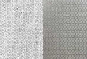 Obr. 1: Deska a otisk se zvláštním vzorem použitý pro realizaci dříků mostních pilířů železničního koridoru Soběslav–Doubí u Tábora (realizace Metrostav)