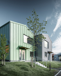 Bør Hill – 23 rodinných domů s pestrobarevnou hliníkovou fasádou značky PREFA