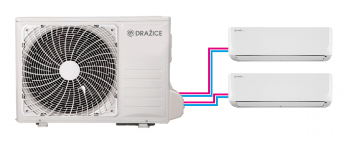 Venkovní jednotka s dvěma vnitřními (klimatizace AIR typu multisplit)