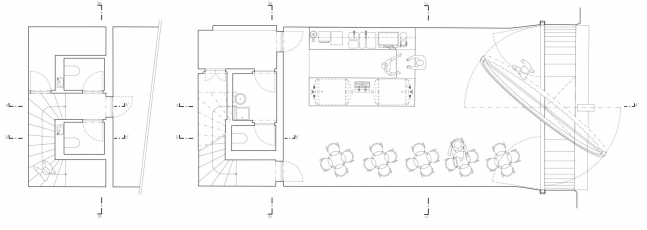 Kavárna v kobce Rašínova nábřeží, půdorys