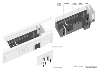 Veřejné toalety v kobce na Hořejším nábřeží