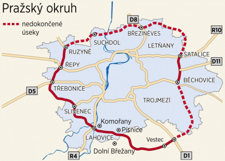 Stát má územní rozhodnutí pro úsek Pražského okruhu mezi D1 a D11