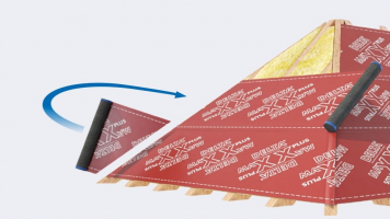 Díky dvěma samolepicím okrajům na rubu fólie pokládáte v obou směrech, na konci fólii jednoduše otočíte a pokládáte zpět