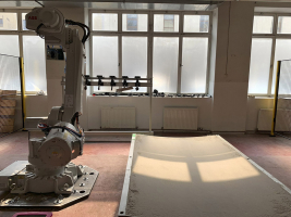 Forma vyplněná pískem před 3D tiskem