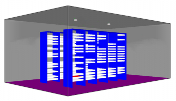 Obr. 3: Ukázka modelovaného prostoru (FDS)