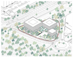 Národní galerie bude mít nový depozitární komplex - axonometrie