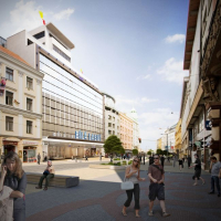 Současný majitel obchodního domu Oldřich Petráček a jeho společnost Transakta chce rozsáhlou rekonstrukcí stavbu v centru Prahy vrátit na výsluní. Spolupracuje přitom s architektonickým ateliérem TaK