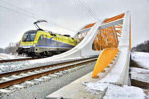 Tuhost vjezdového portálu mostu byla při dynamické analýze navržena tak, aby bylo minimalizováno příčné kmitání sítě táhel, které je při zatížení dopravou generováno šikmostí mostu