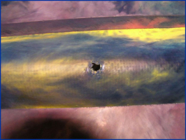 Fólie propálená výbojem 50 kA 10/350 µs