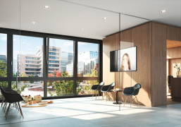 SmartActive je dlouhodobá antibakteriální povrchová úprava kování i profilů okenních, dveřních, posuvných a fasádních systémů Schüco, která aktivně omezuje přenos choroboplodných zárodků, jako jsou bakterie, viry, houby a kvasinky. Přispívá tak k udržování hygienického prostředí ve veřejných budovách s velkým počtem lidí (zdroj: Schüco)