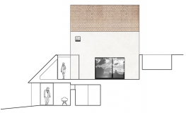 Řezy ukazují, že dispozice domu je poměrně složitá, navíc bylo třeba promyslet rozmístění oken