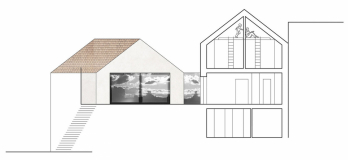 Řezy ukazují, že dispozice domu je poměrně složitá, navíc bylo třeba promyslet rozmístění oken