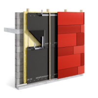 DELTA®-FASSADE 10 za obkladem s otevřenými spárami (≤ 10 mm / 10%). Zdroj: Dörken