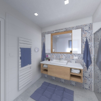 Vizualizace - koupelna rodičů (autor: Ing. arch. Eva Provazníková)