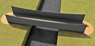 Úvodní vizualizace lávky, která byla v průběhu realizace upravena