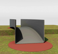 Úvodní vizualizace lávky, která byla v průběhu realizace upravena