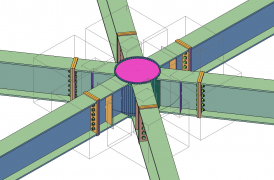 Model styčníku ocelové konstrukce