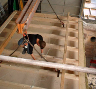 Obr. 4: Montáž zkušebního vzorku pro zkoušku požárně ochranné účinnosti opláštění [2]