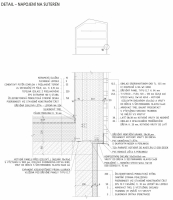 Napojení střechy a stěny u pozednice