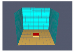 Dispozice modelovaného prostoru – axonometrie