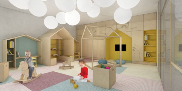 Vizualizace - herna (zdroj: Nadační fond Dům Ronalda McDonalda)