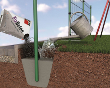 Baumit FixBeton – 2. způsob aplikace – zalití suché směsi