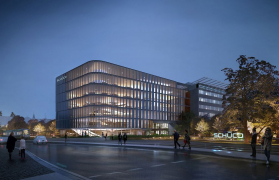 Novostavba Schüco One, kterou projektovalo proslulé kodaňské architektonické studio 3XN, by měla být hotová ve třetím čtvrtletí 2021 (zdroj: 3XN Architects)