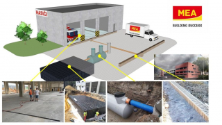 Odvodňovací žlaby pro pojezd hasičských aut