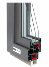 Plastové okno 76 - profil Deceuninck Elegant, šedý