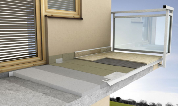 1 - Podkladní beton – původní betonová konstrukce; 2 - Dilatační páska; 3 - Cemix 201 Spojovací můstek; 4 - Spádový klín – Cemix 080 Spádový potěr (Cemix 280 Rychlý betonový potěr, Cemix 070 Polymercementový potěr 40 MPa); 5 - Cemix Penetrace podlahová; 6a - 1. hydroizolační vrstva; 6b - 2. hydroizolační vrstva – Cemix CEMELASTIK EX 1K (Cemix CEMELASTIK EX 2K); 7 - Cemix Pružná těsnicí páska; 8 - Cemix Samolepicí butylový pás 150 mm, 9 - Cemix Profil balkonový PB 50/6; 10 - Cemix 045 Lepidlo FLEX EXTRA (Cemix 375 Lepidlo FLEX); 11 - Dlažba; 12 - Cemix 079 Spárovací hmota FLEX; 13 - Cemix Separační provazec; 14 - Cemix MS polymer