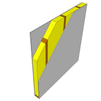 Obr. 1: A - stěna s dřevěnou rámovou konstrukcí