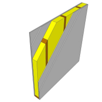 Obr. 4: Doporučené úpravy příčky s jednoduchým rámem: dvojité opláštění