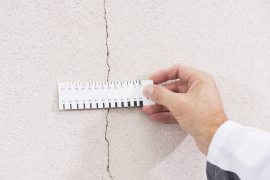 Kontrola velikosti trhlin na fasádě