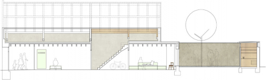 Podélný řez domem