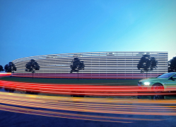 Parkovací dům Dolní Břežany - vizualizace