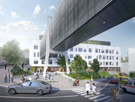 Spojovací mosty propojí pavilon s ostatními budovami areálu